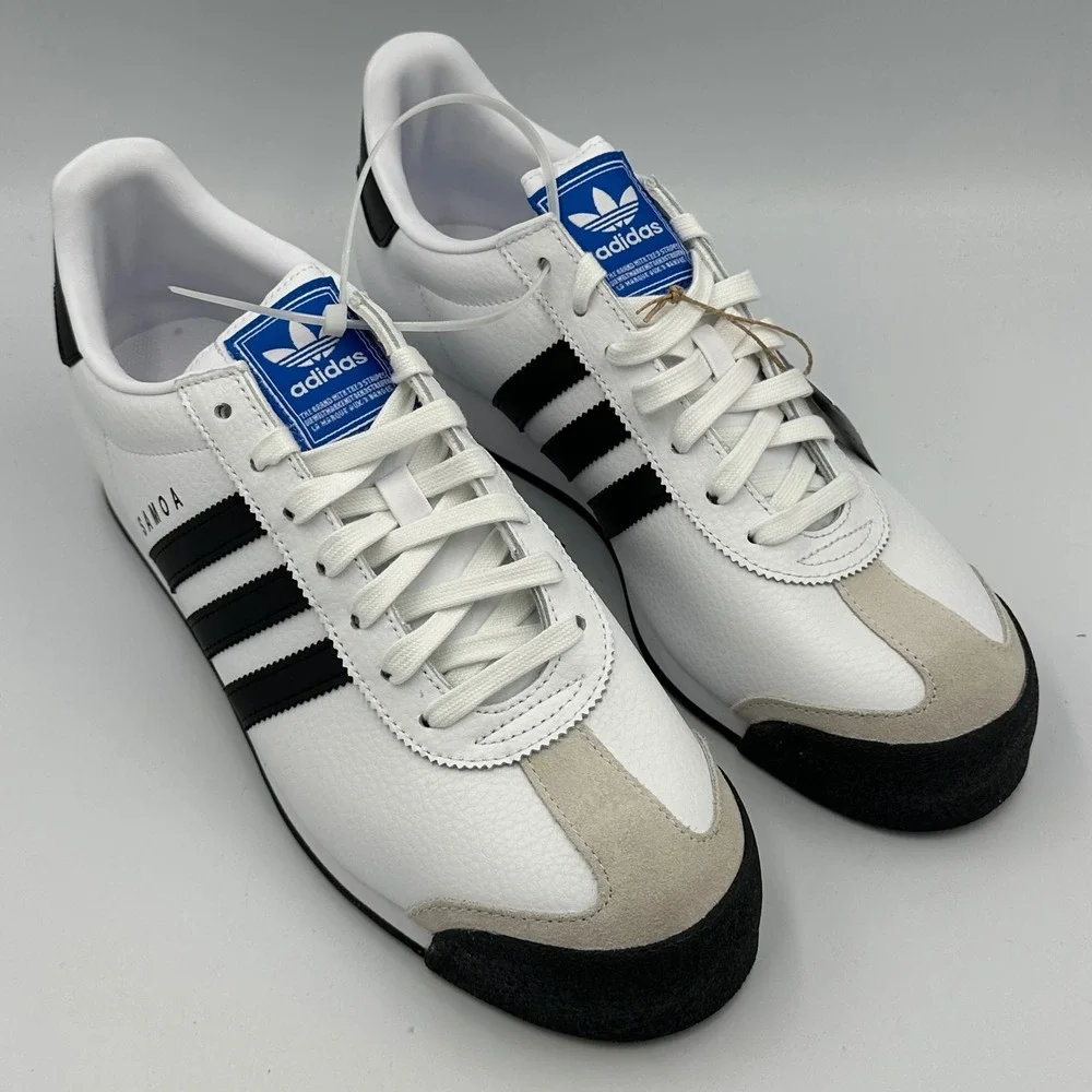 Adidas Samoa OG Classic Sneakers Shoe 3 Stripe White‎ Black Men's 10.5 DS No Box